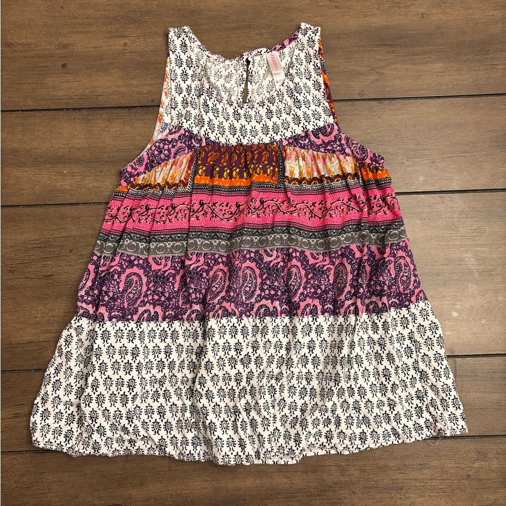 Xhilaration Colorful Girls Sleeveless Boho Top